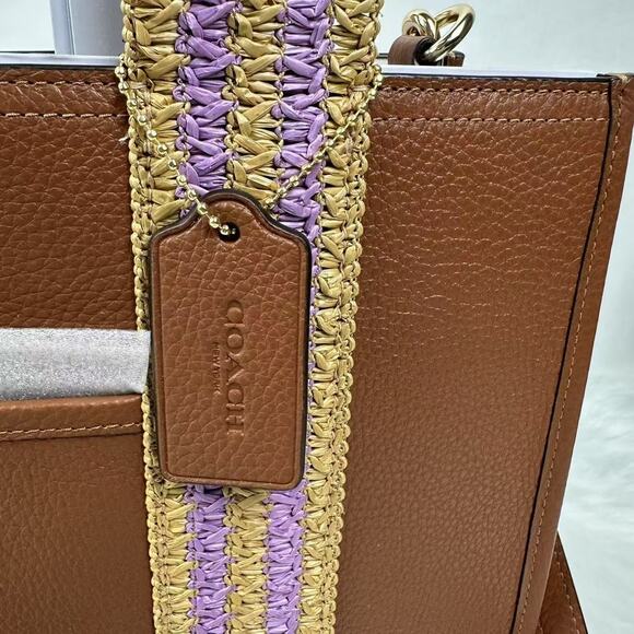 Coach Smith Tote Bag Crossbody In Leather/Gold/Redwood Multi CBG90 NWT - Picture 2 of 13